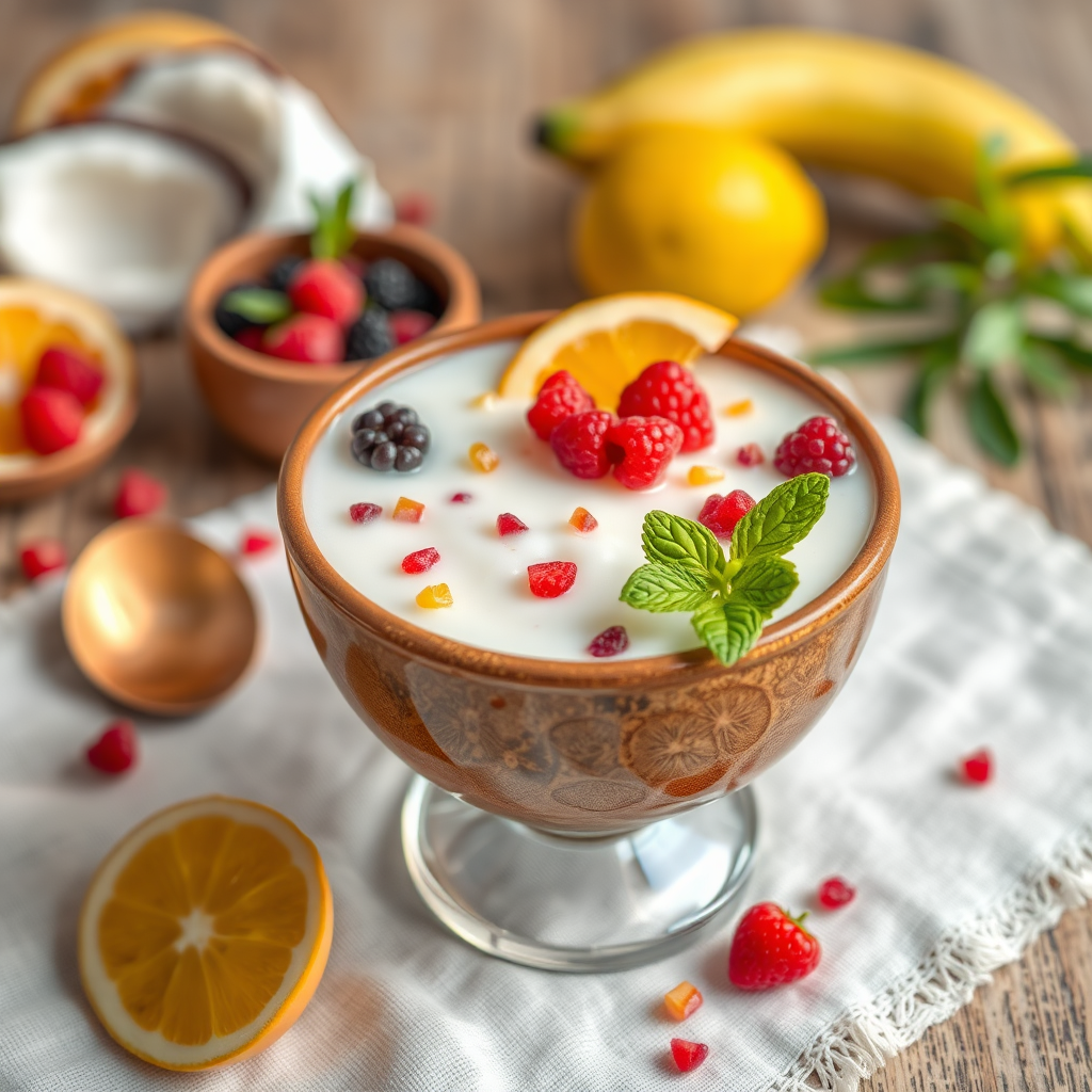 Canjica vegana cremosa com coco e especiarias